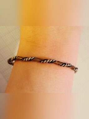 Sterling Twisted Rope Bracelet - Silver and Copper